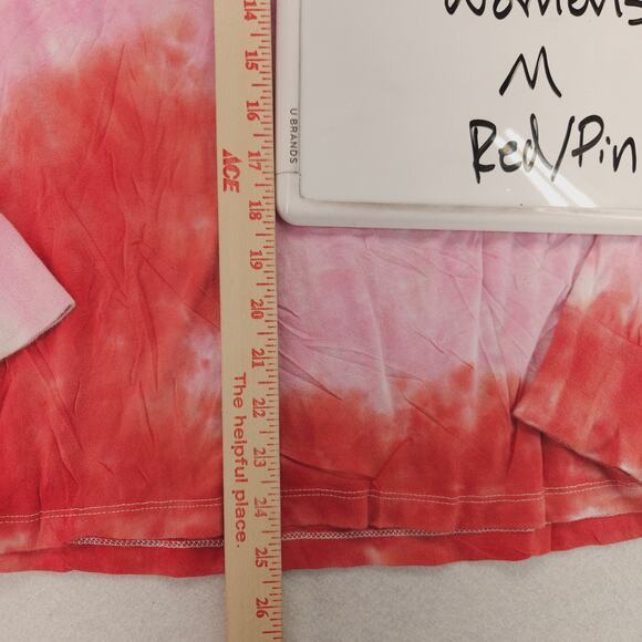 Alab Casual Long Sleeve Crew Neck Graphic T Shirt Womens Size M Red Pink - Picture 8 of 9